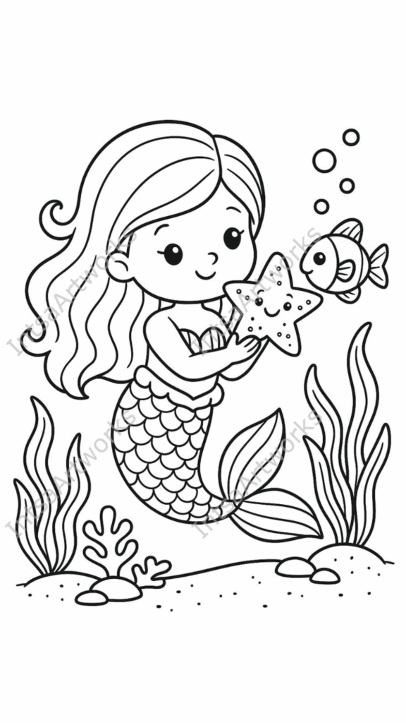 mermaid coloring pages for kids 11
