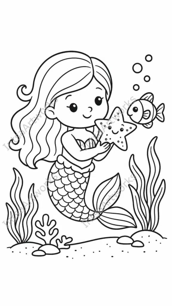 mermaid coloring pages for kids 11