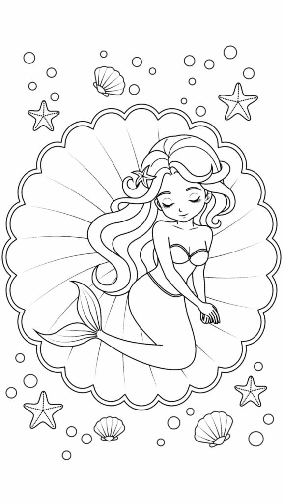 mermaid coloring pages for kids 13