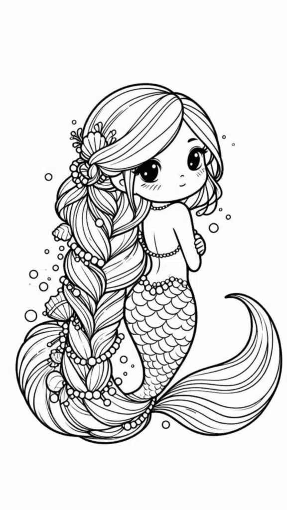 mermaid coloring pages for kids 7