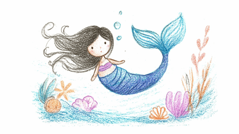 mermaid coloring pages for kids