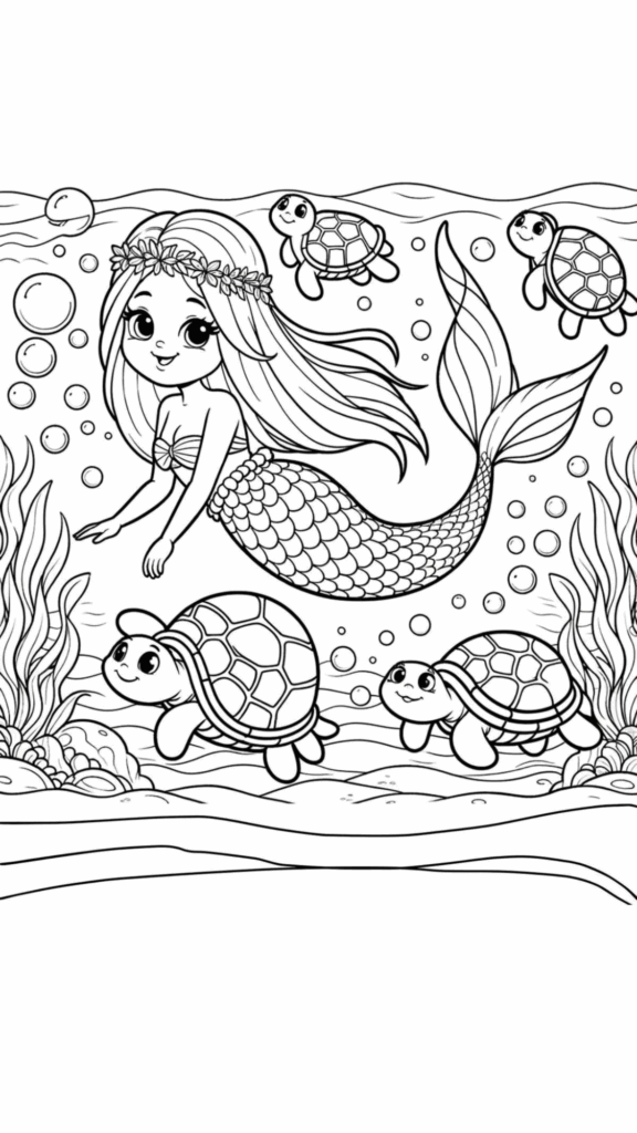 mermaid coloring pages for kids 9