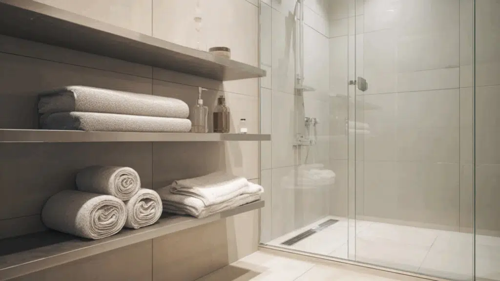 minimal floating shelves