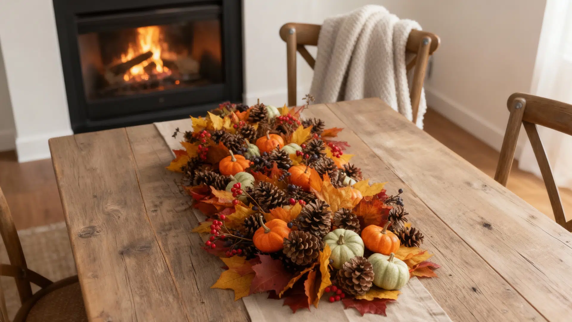 pinecone garland centerpiece