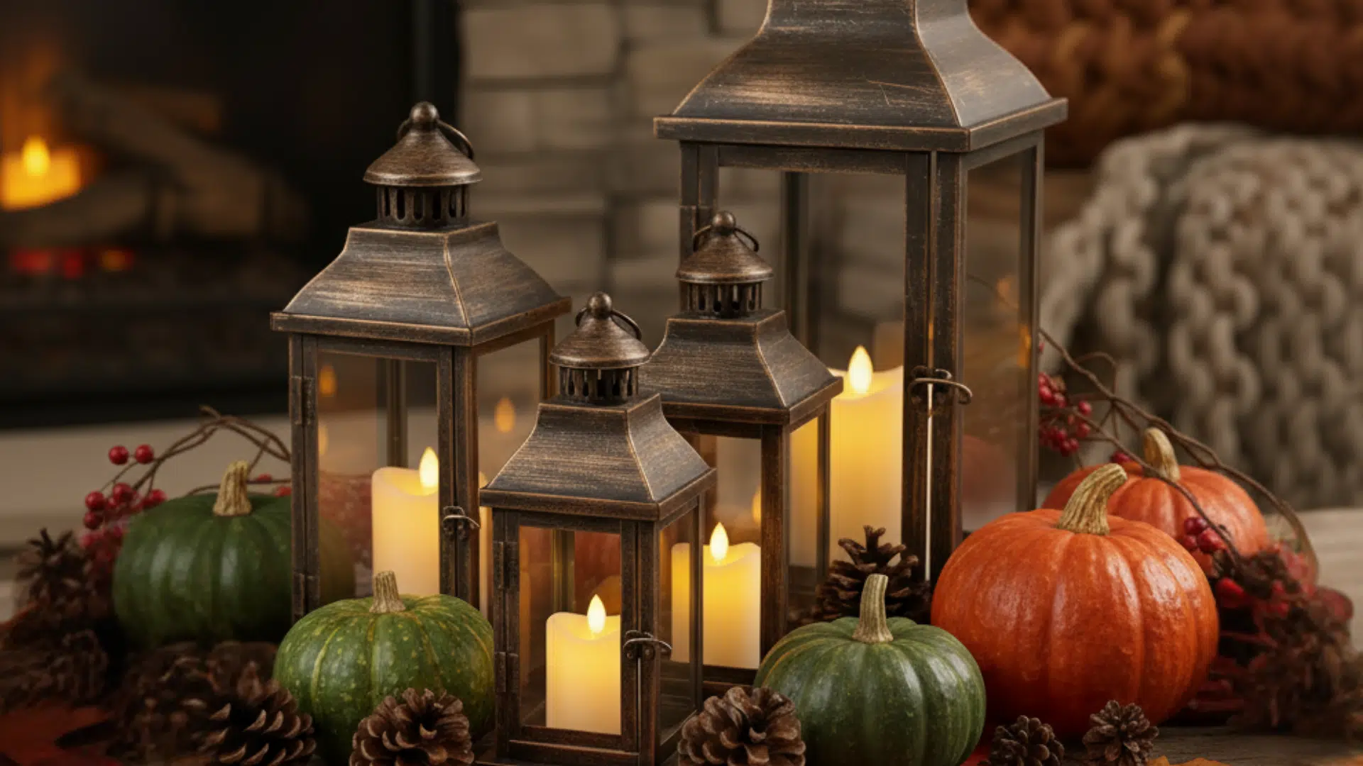 rustic lantern display