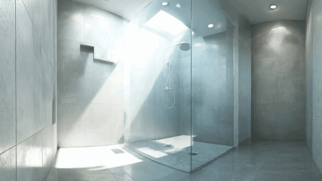 sleek frameless glass