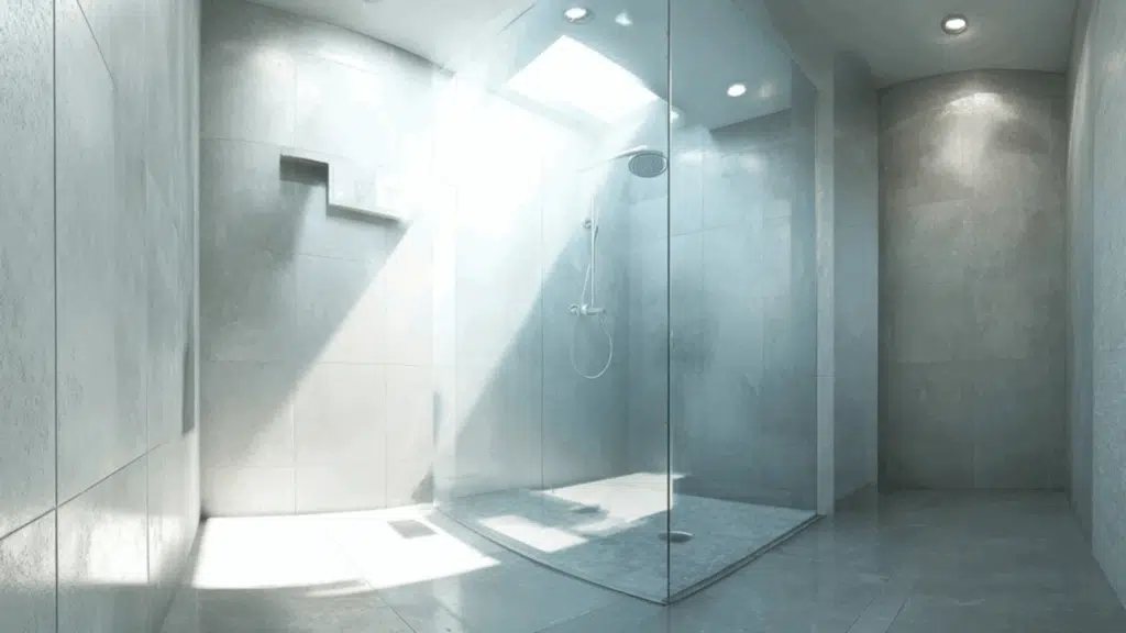 sleek frameless glass