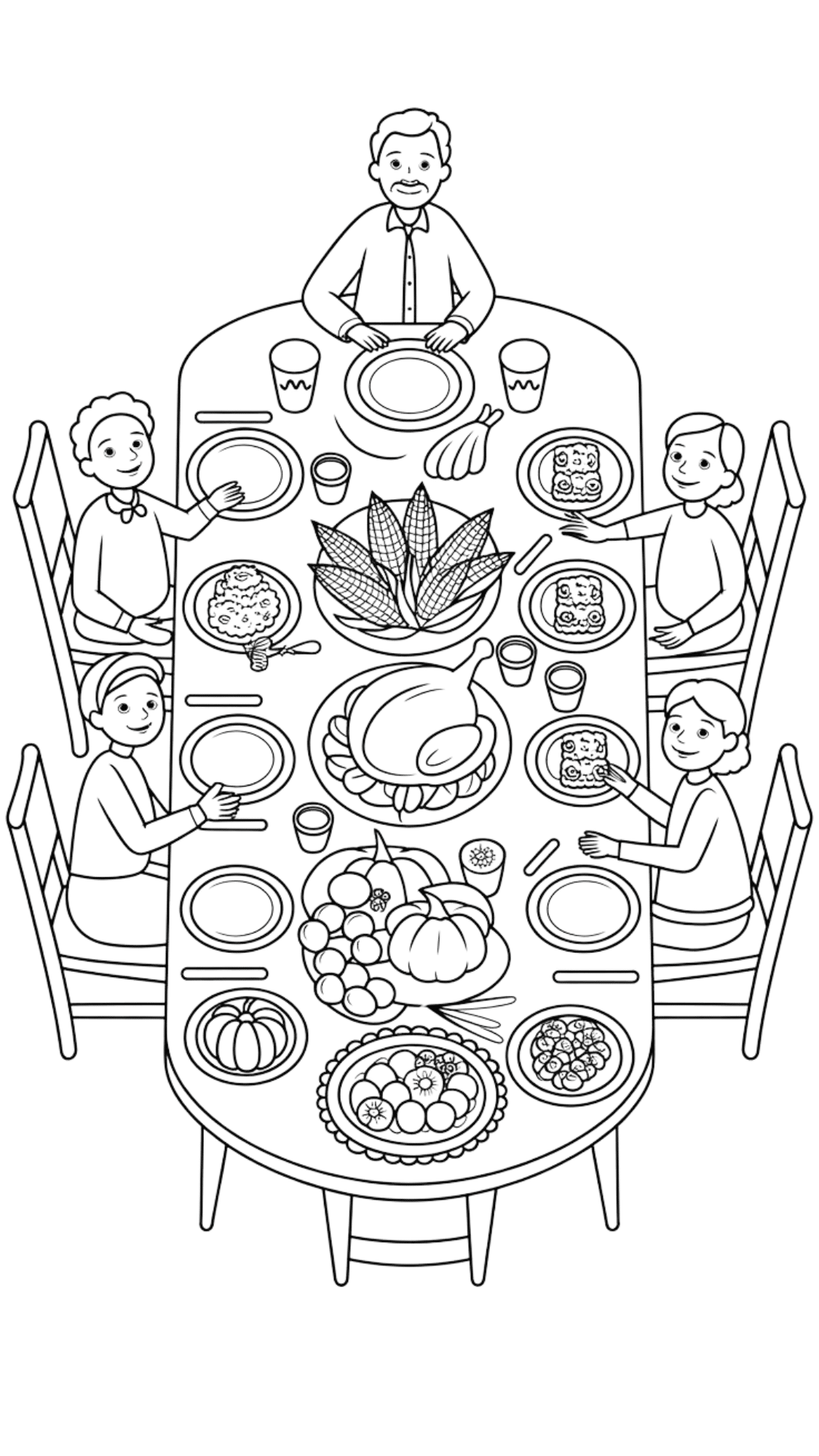 thanksgiving feast coloring page