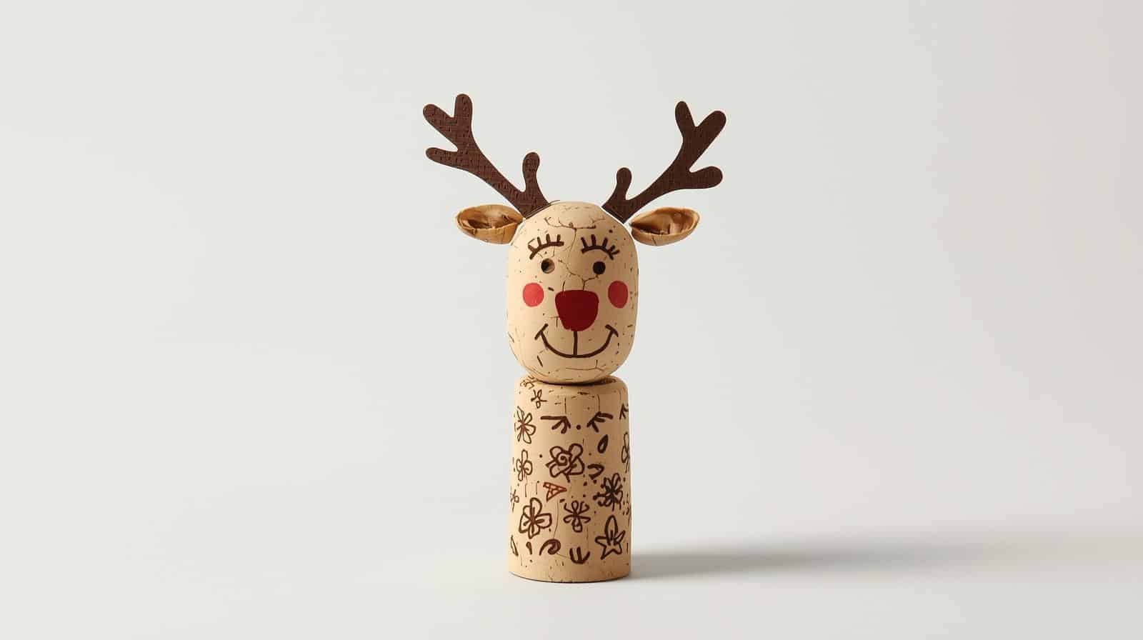 wine cork reindeer