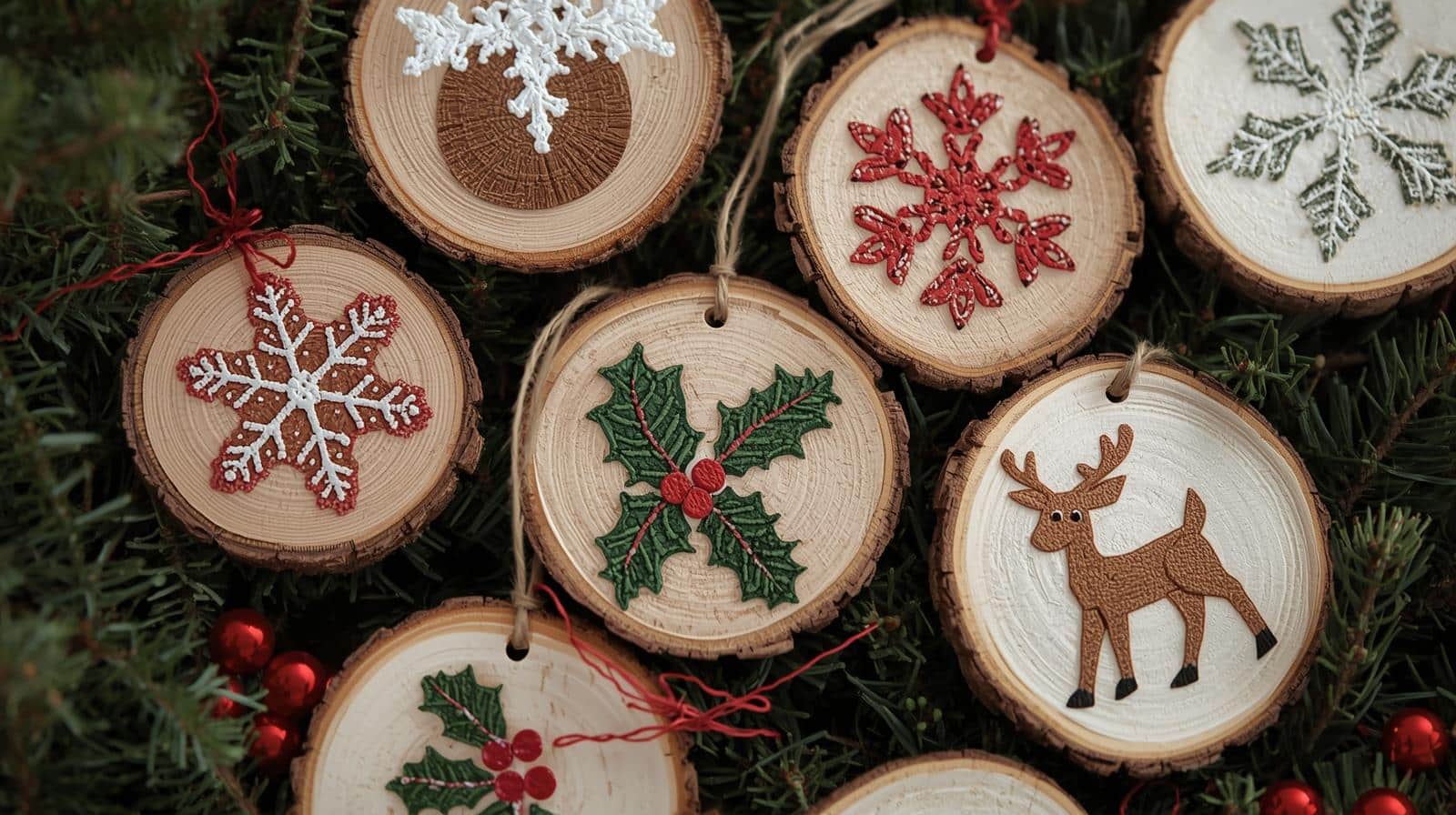 wooden slice ornaments