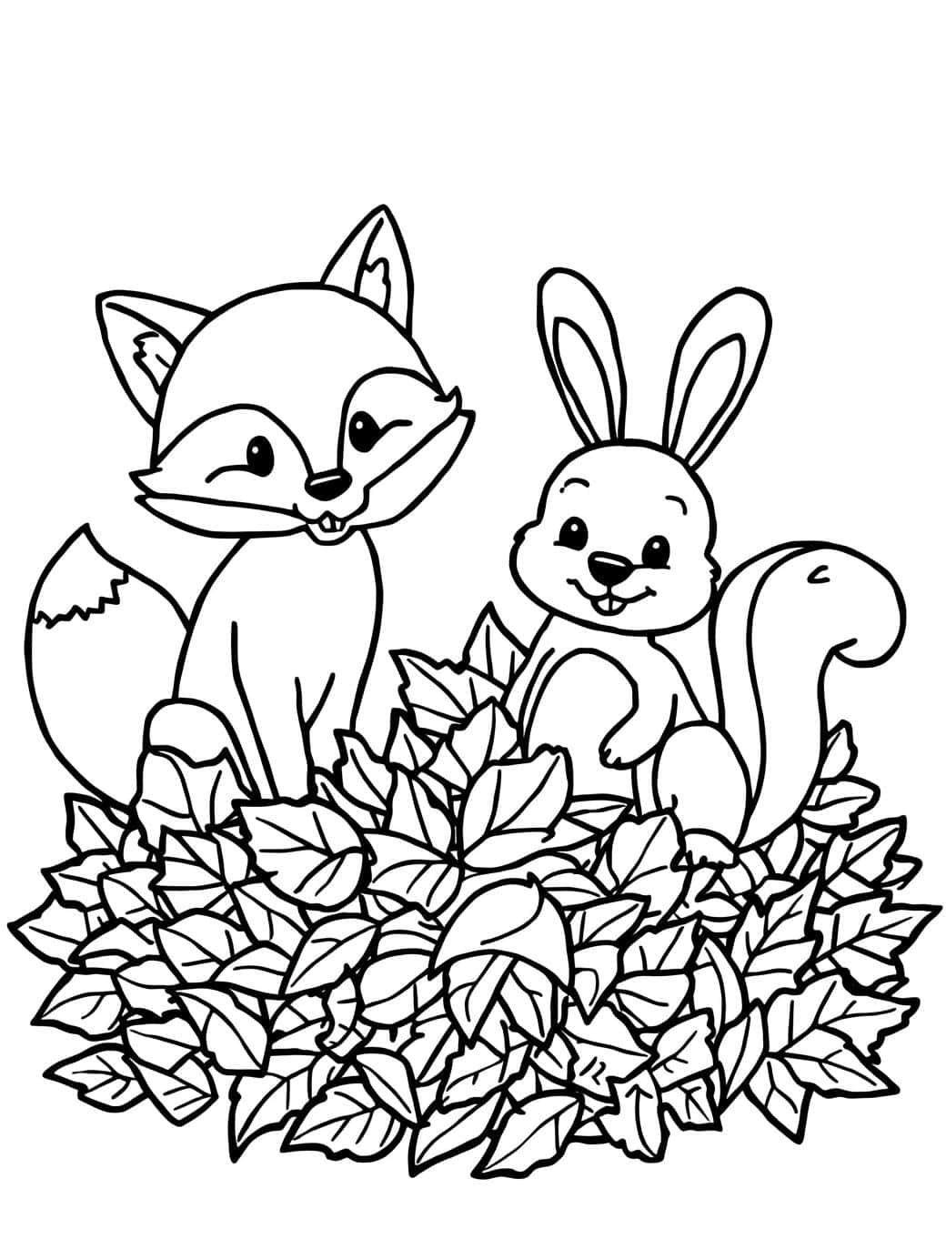 woodland creatures in fall leaves
