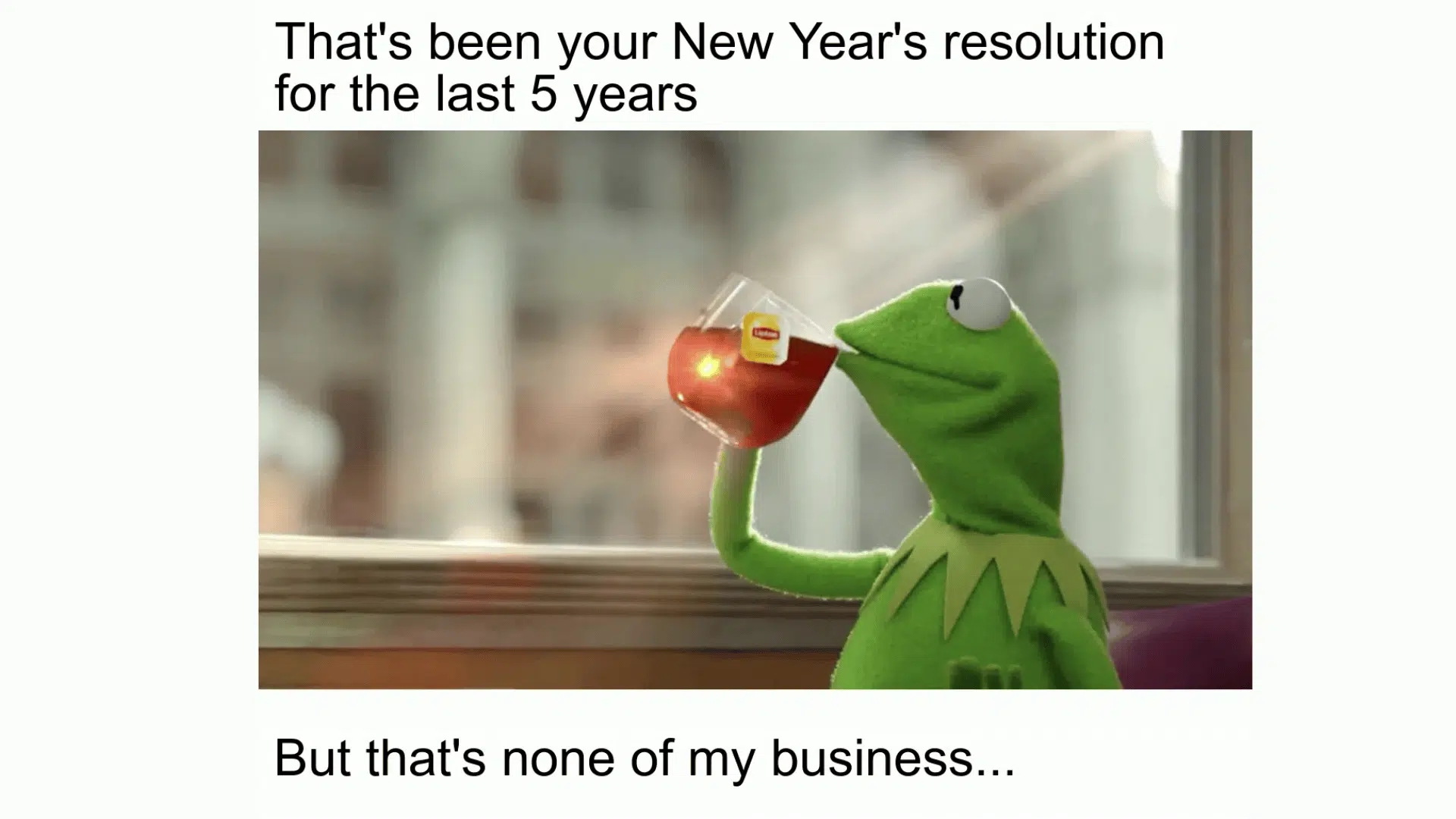 Kermit the Frog Drinking Tea