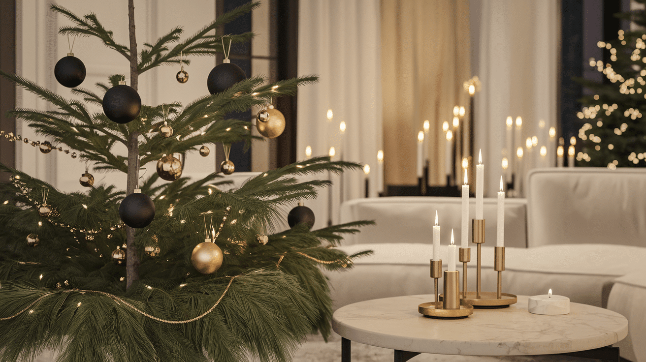 Modern Black and Gold Christmas theme