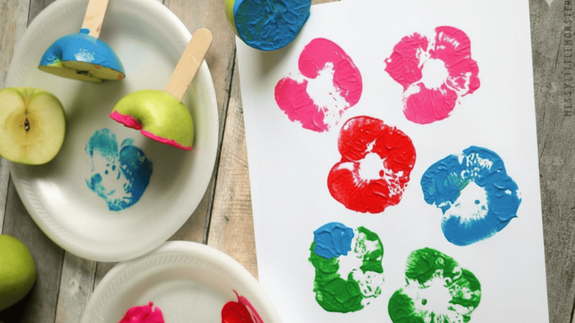 apple stamping with paint