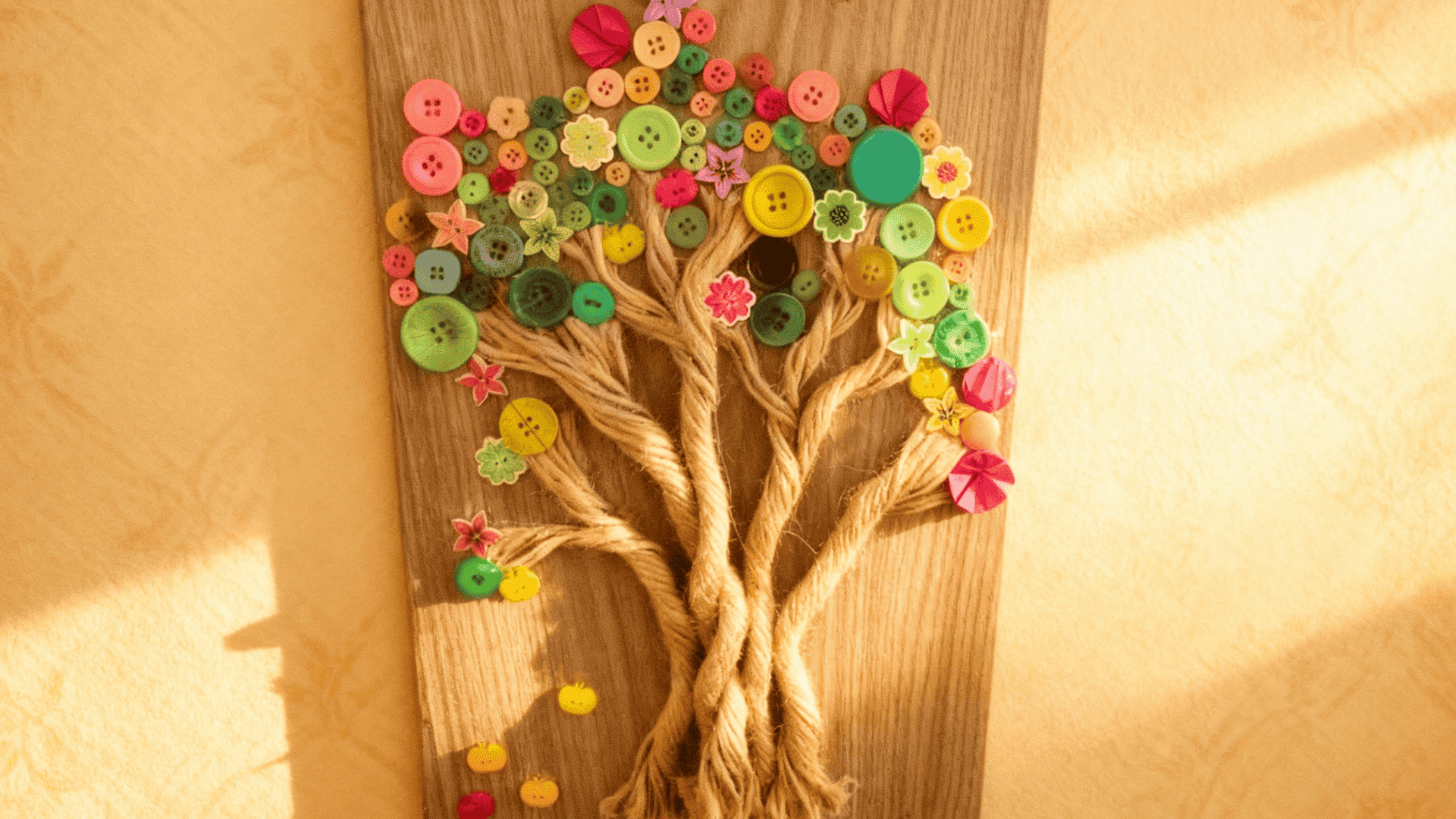 button tree fall canvas fall craft for kids