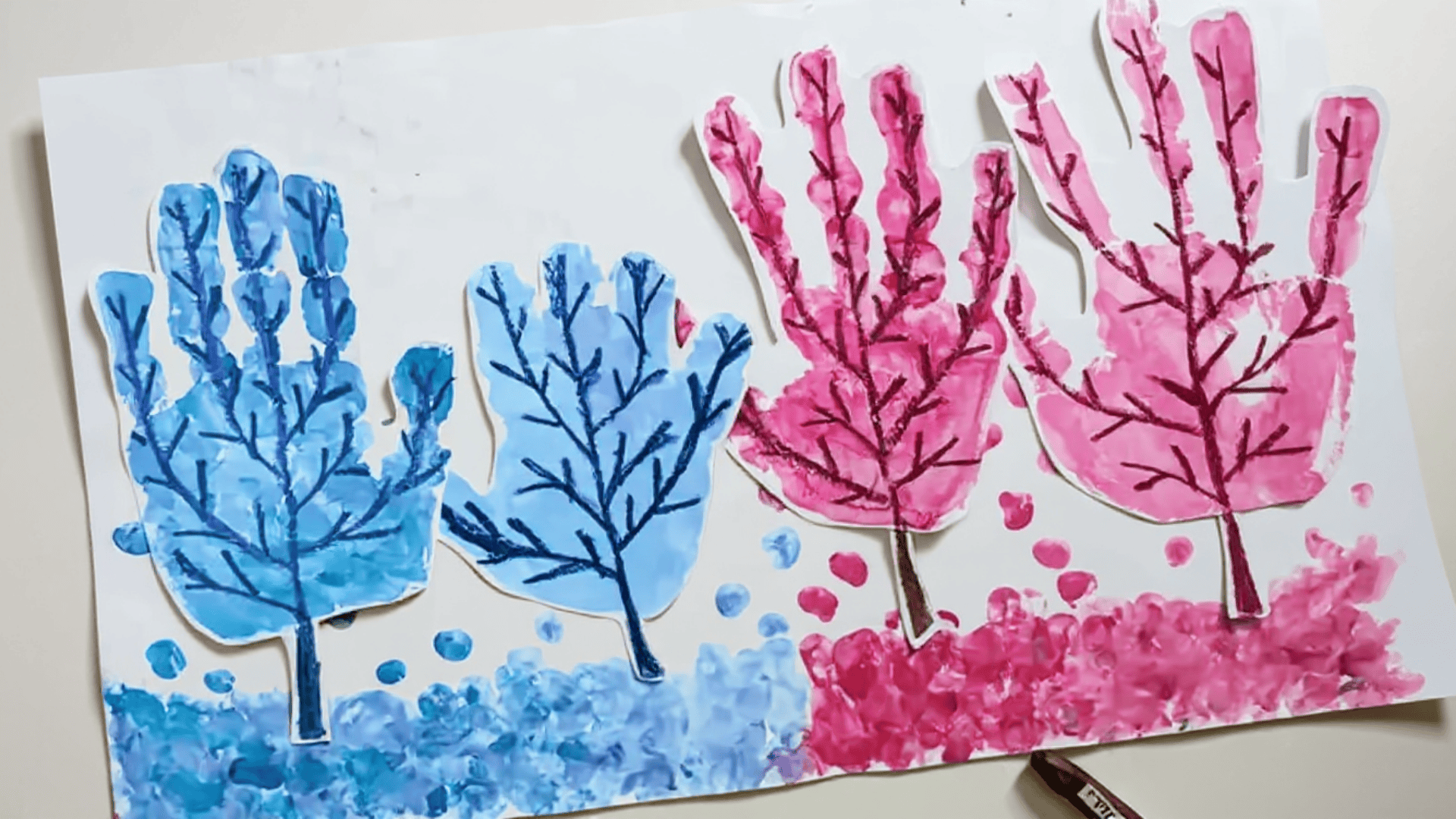 fall arts and crafts for kids easy handprint fall tree