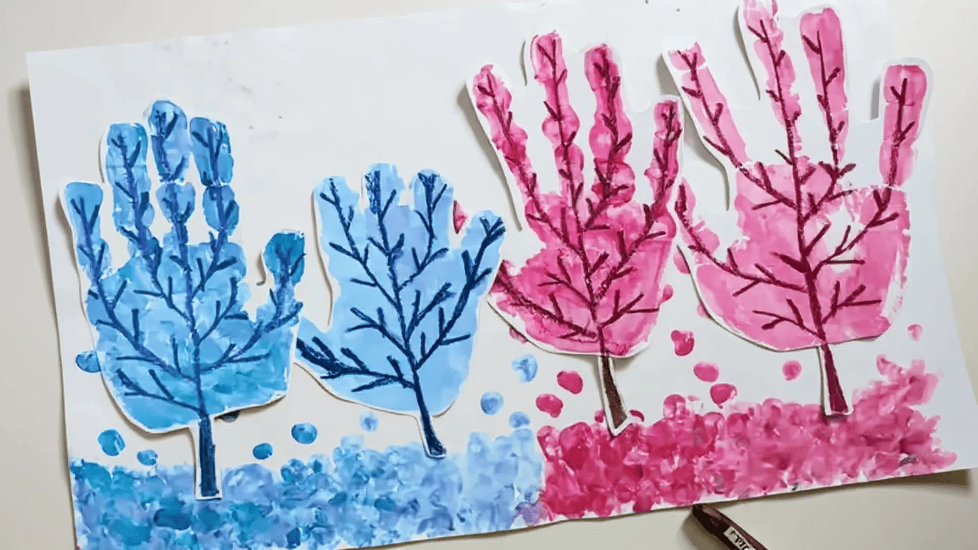 fall arts and crafts for kids easy handprint fall tree