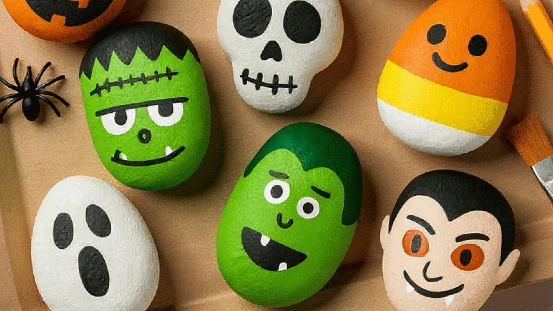 painted rock pumpkins