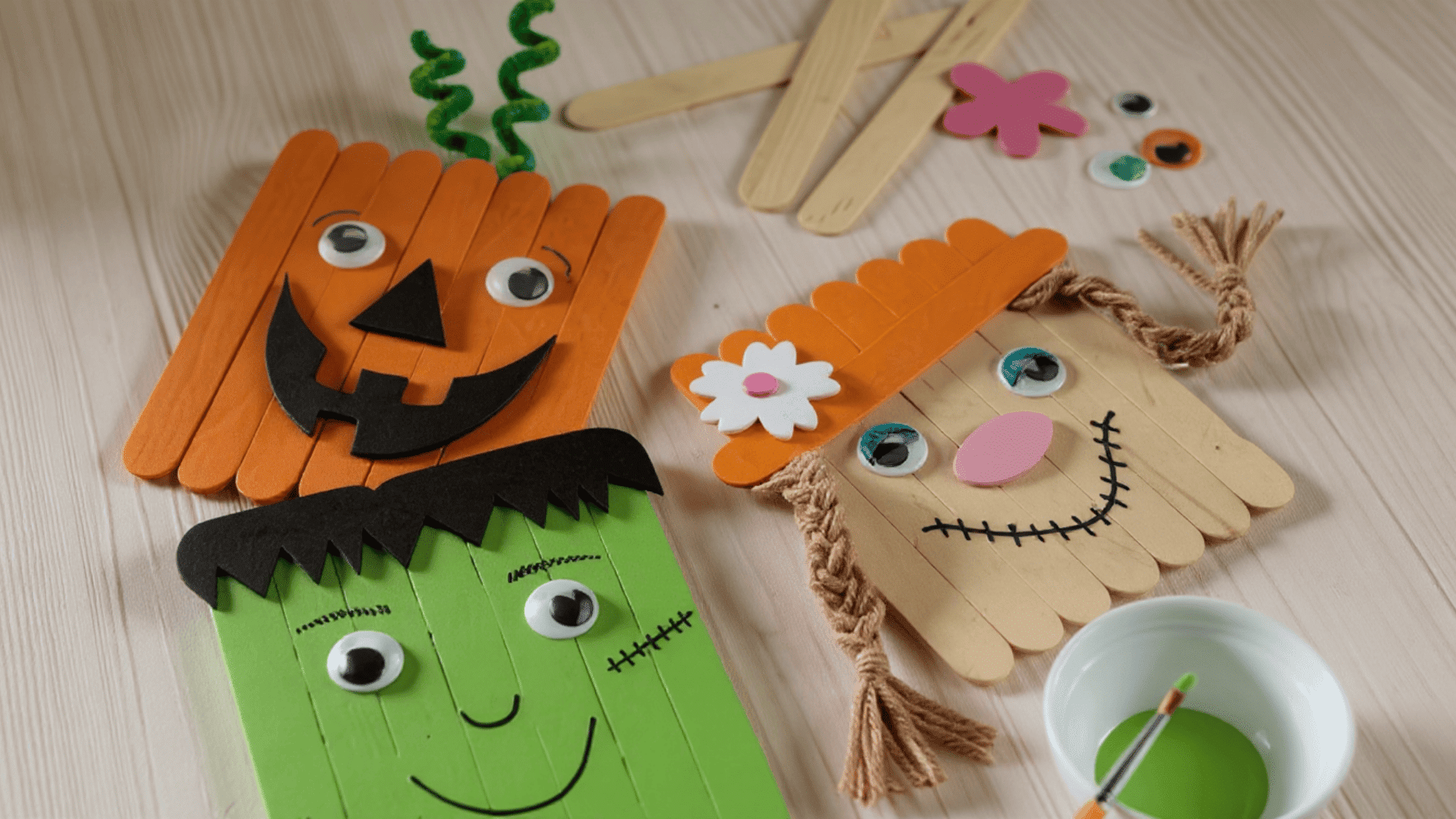 popsicle stick pumpkin