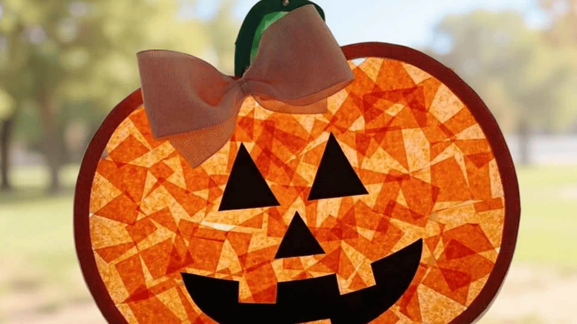stained glass pumpkin craft