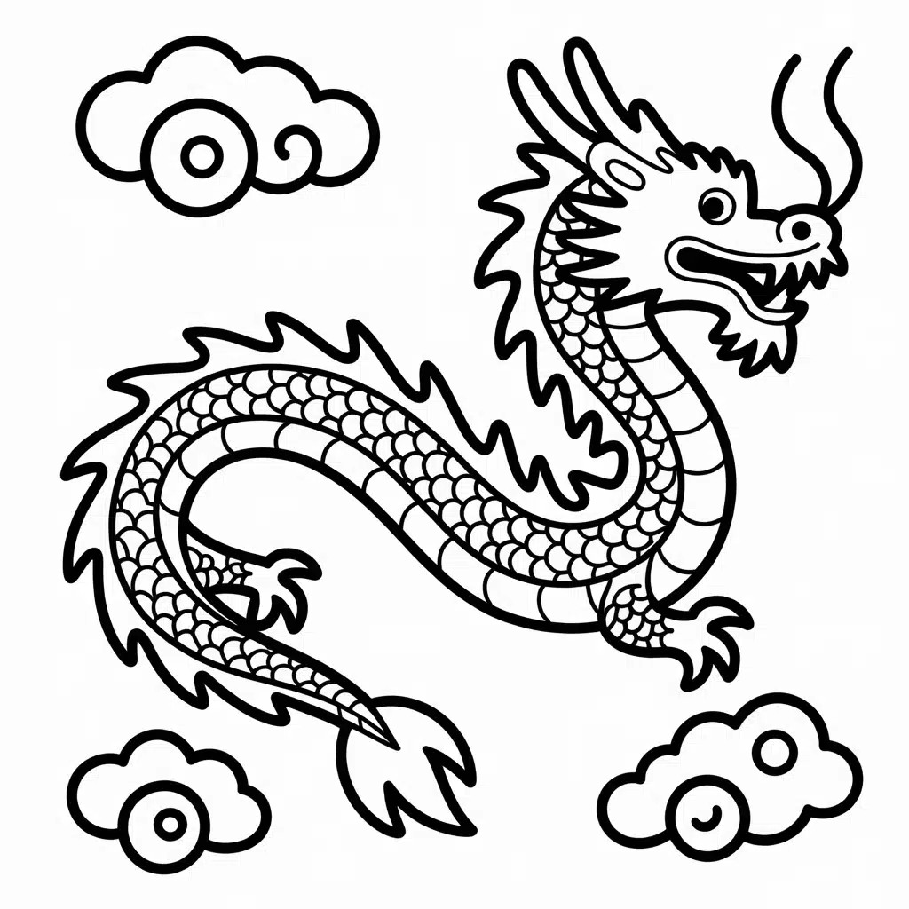Chinese Dragon Coloring Page