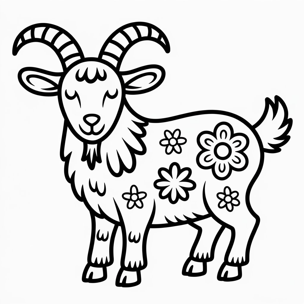 Chinese Zodiac Goat Coloring Page