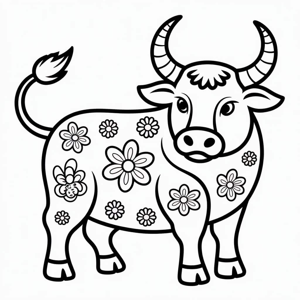 Chinese Zodiac Ox Coloring Page