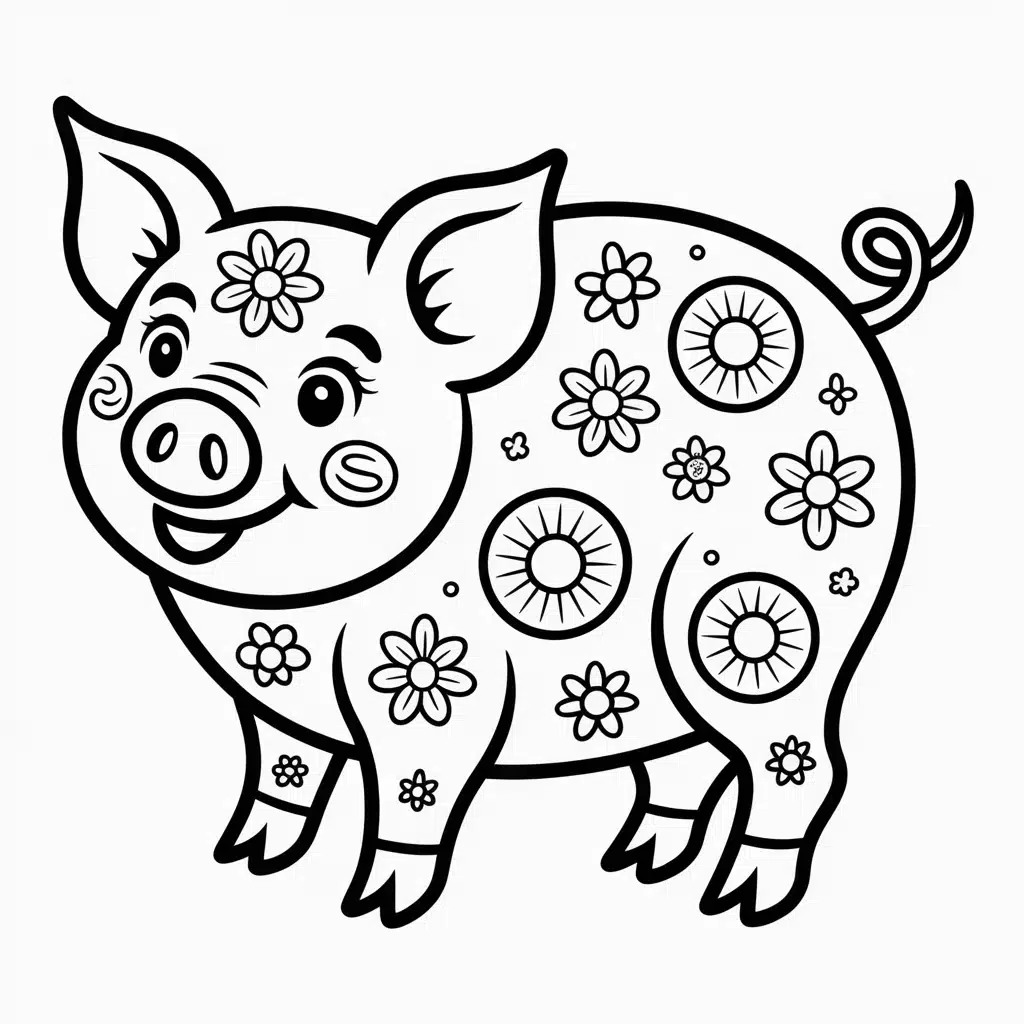 Chinese Zodiac Pig Coloring Page