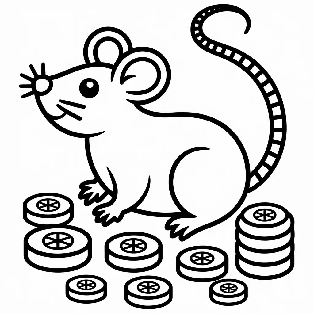 Chinese Zodiac Rat Coloring Page