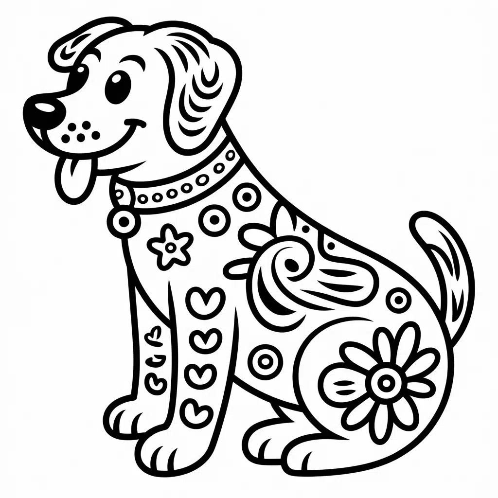 Chinese Zodiac dog Coloring Page