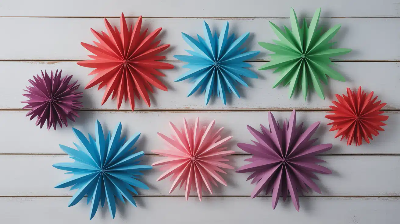 Colored Paper Snowflakes