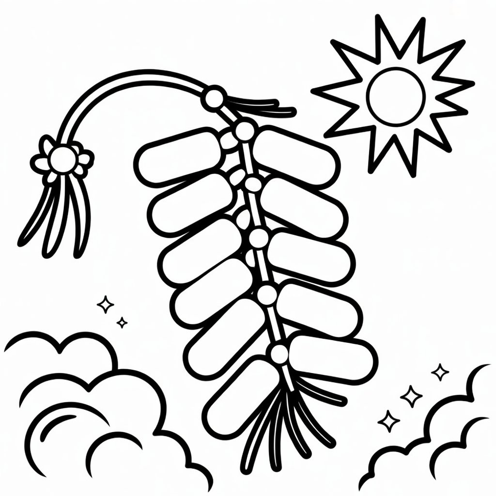 Firecrackers Coloring Page