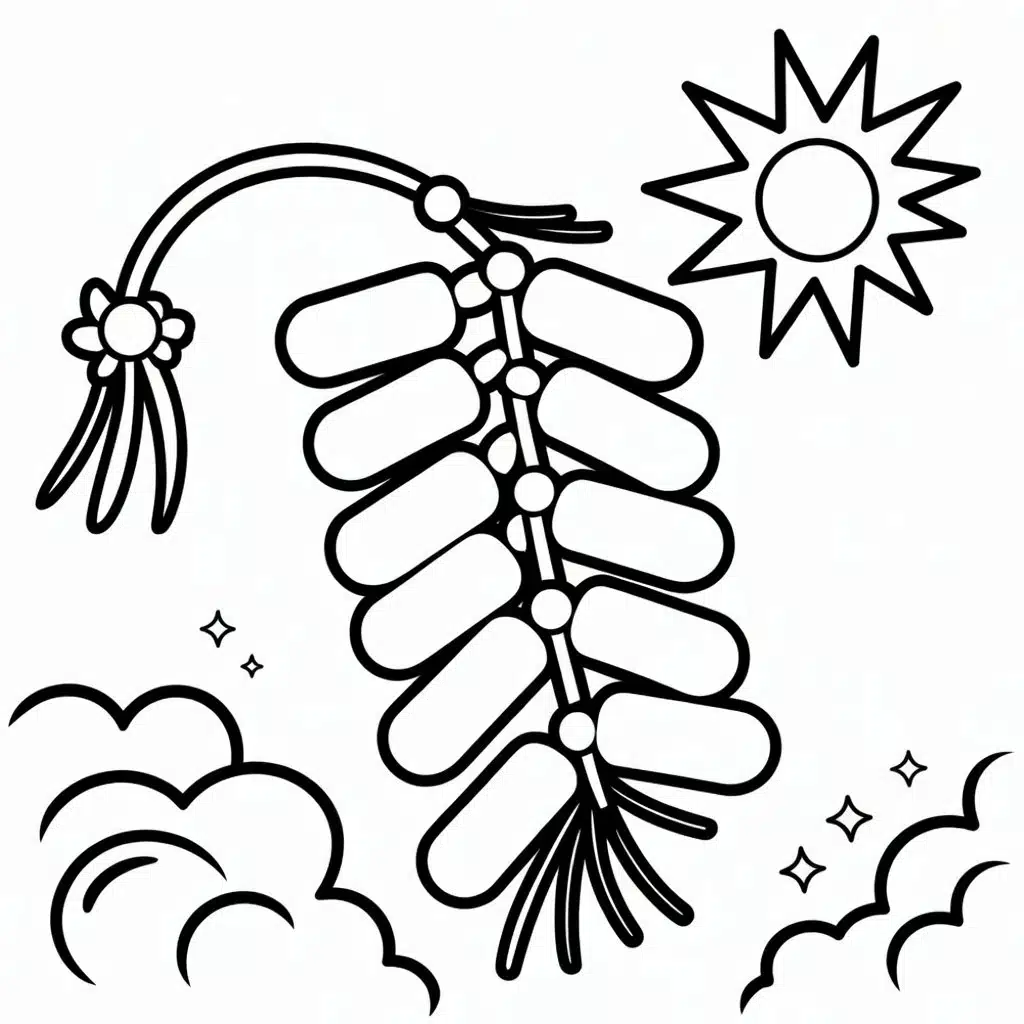 Firecrackers Coloring Page