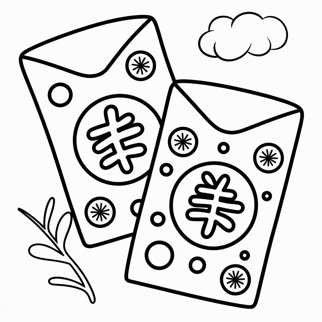 Lucky Red Envelope Coloring Page