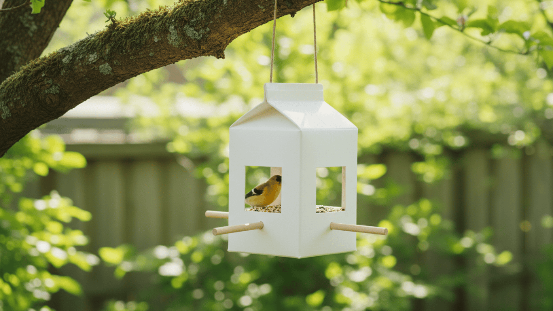 Milk Carton Bird Feeder