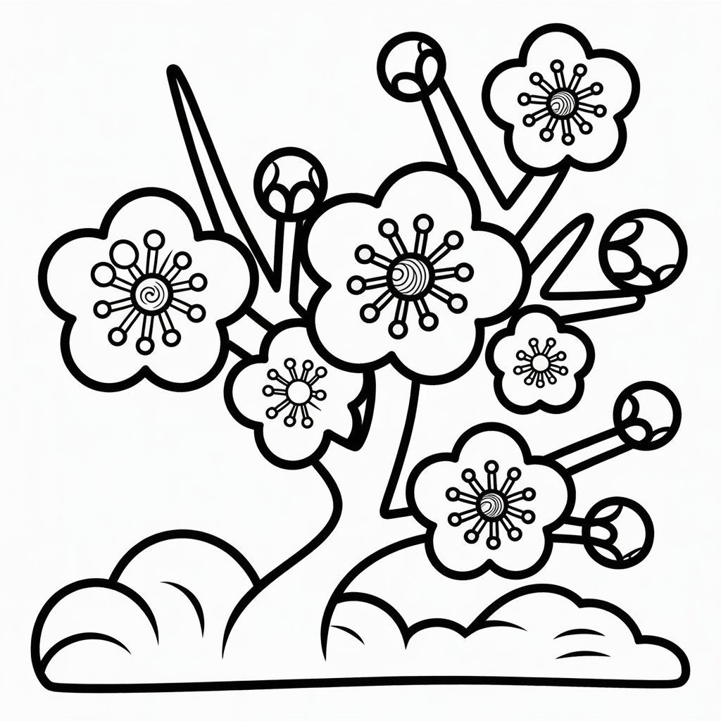 Plum Blossom Coloring Page
