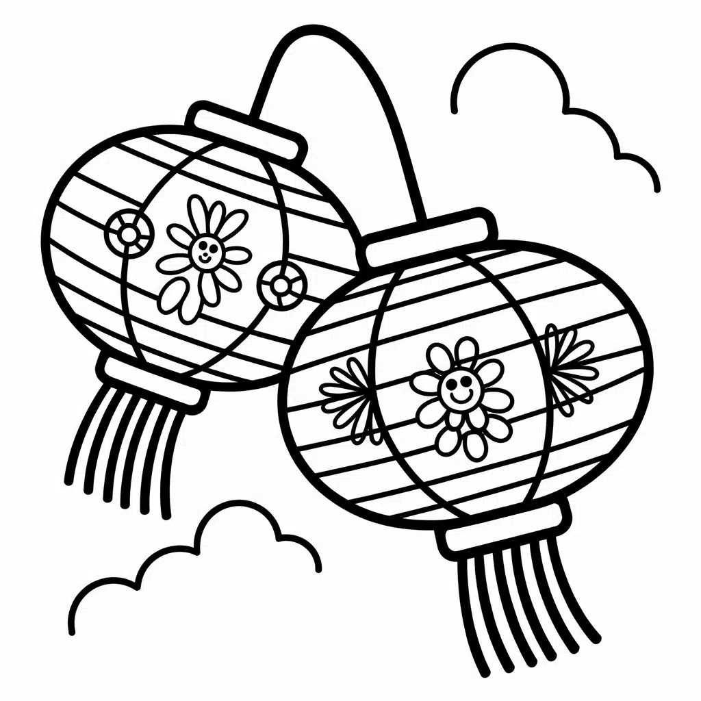 Red Lantern Coloring Page