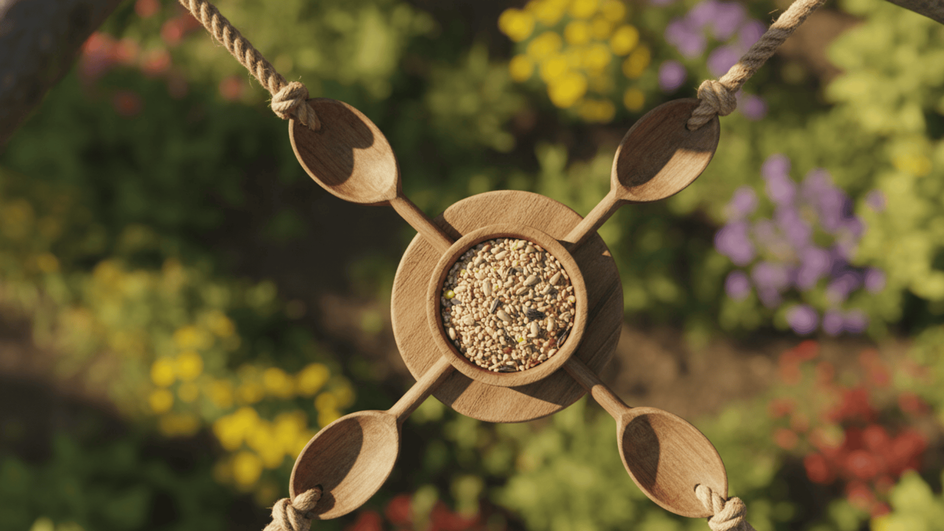 Wooden Spoon Bird Feeder