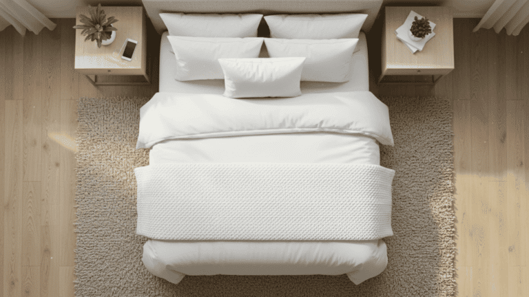 bedroom rug placement