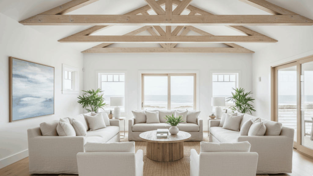 Add Natural Wood Ceiling Beams