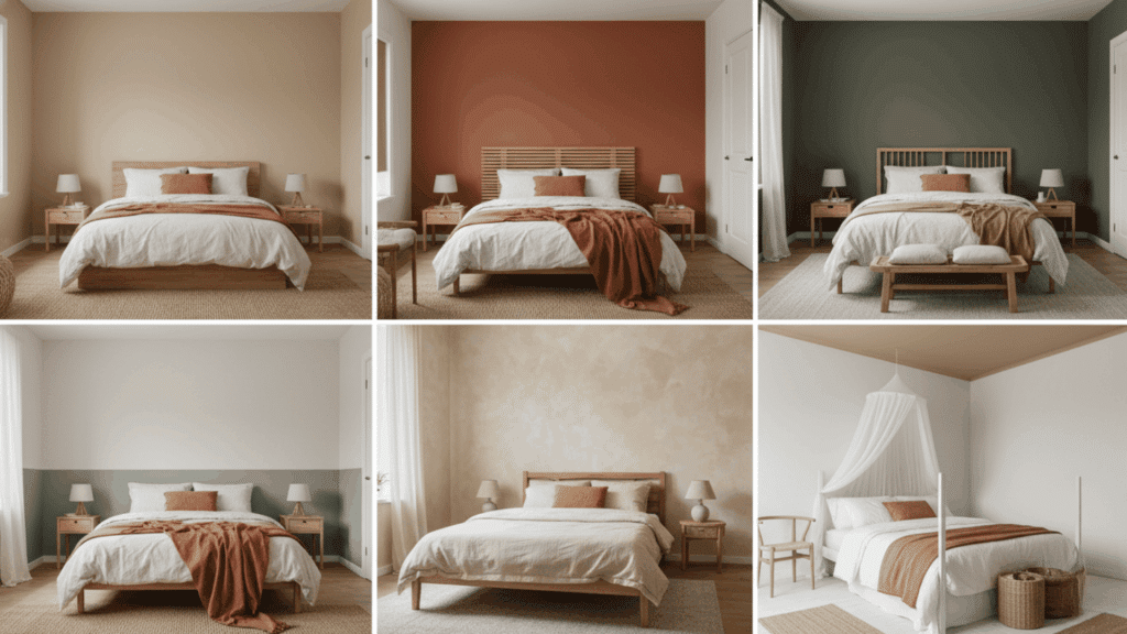 Earthy color and wall earthy bedroom ideas