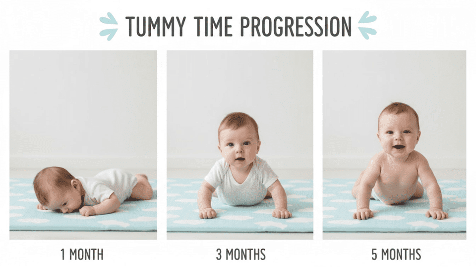 How Tummy Time Progresses as Your Baby Grows