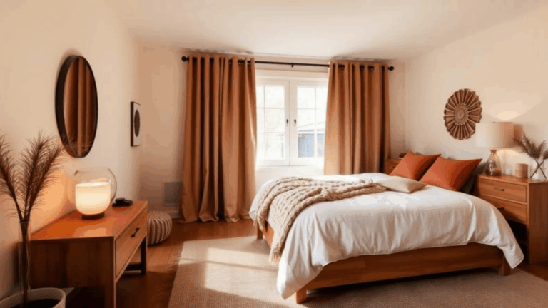 warm aesthetic cozy bedroom