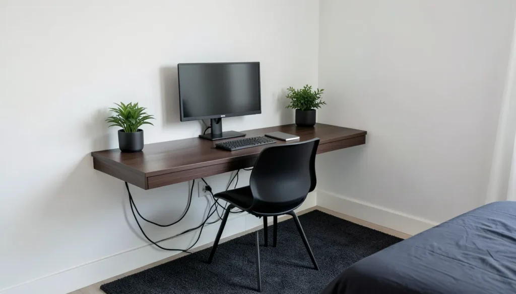 bedroom home office mens setup