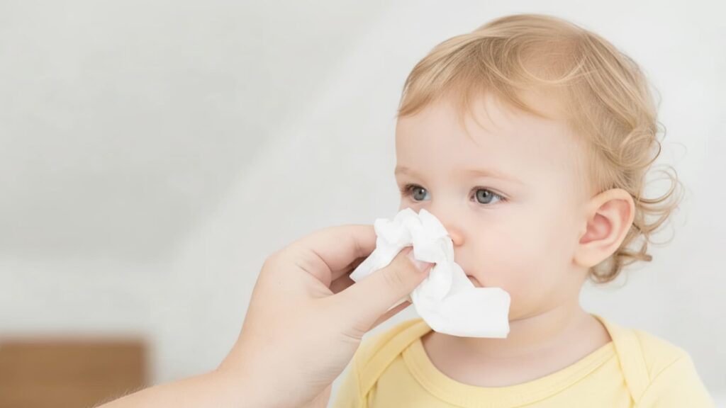 best sleeping position for baby with stuffy nose