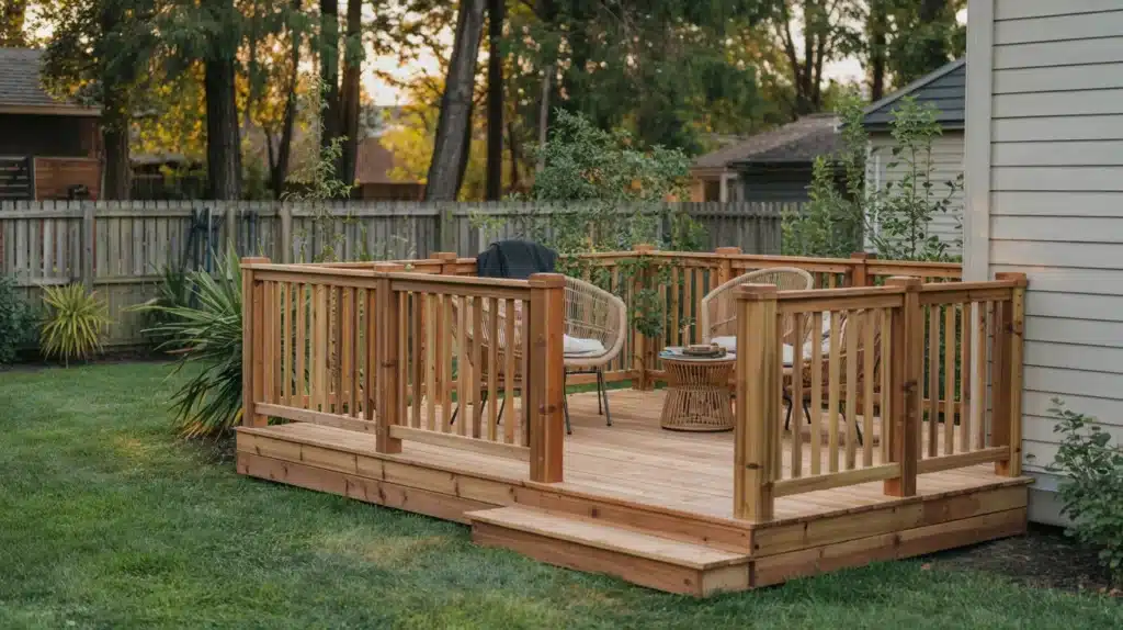 diy deck railing finished