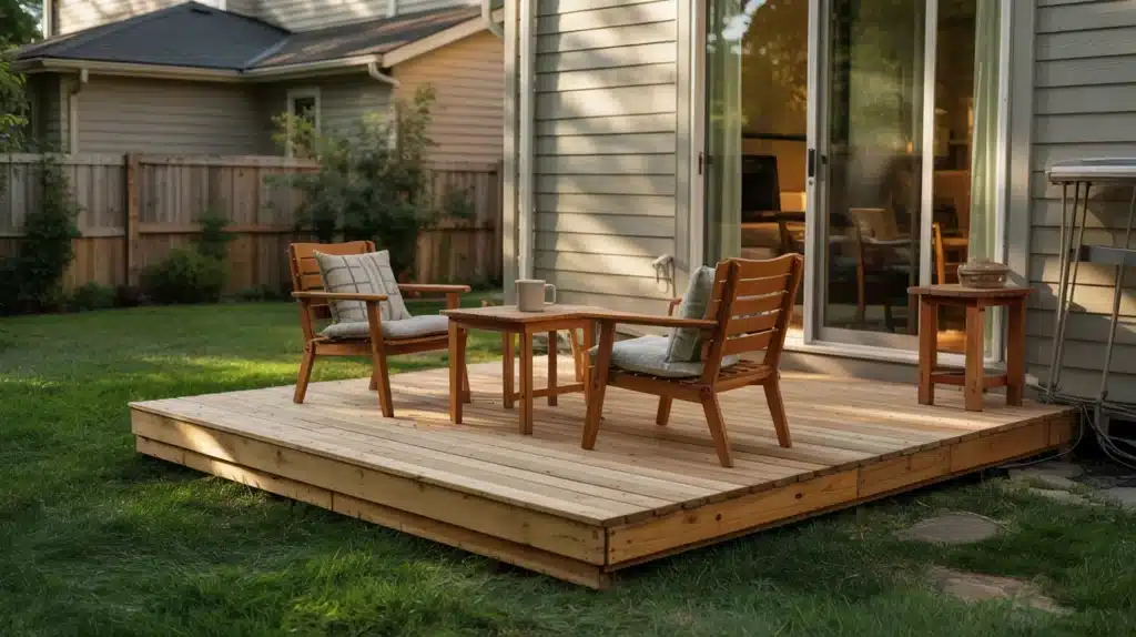 ground level platform deck finished