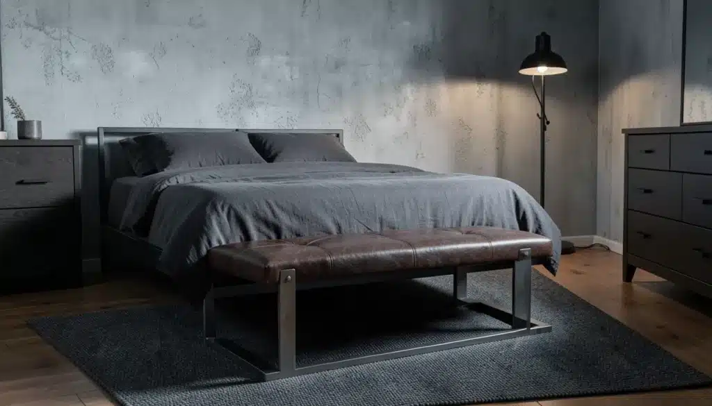 leather metal concrete texture bedroom