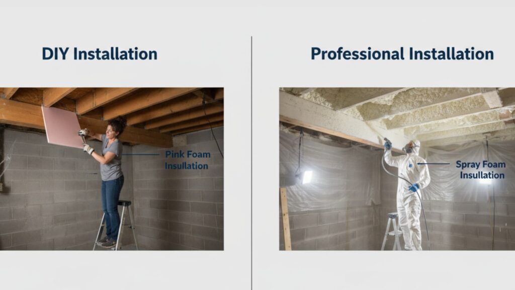 rim joist insulation DIY vs Professional Installation