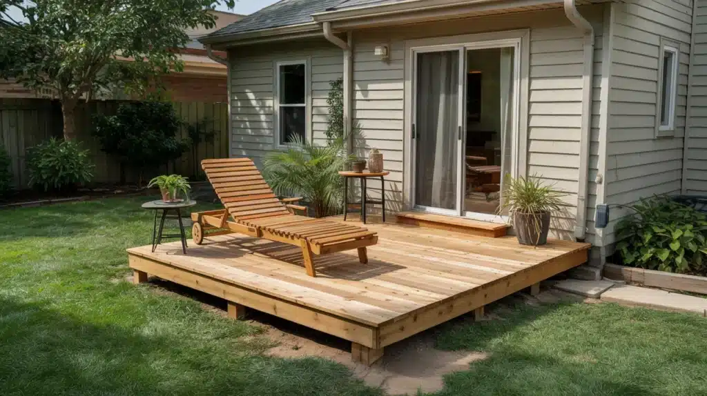 small compact deck finished